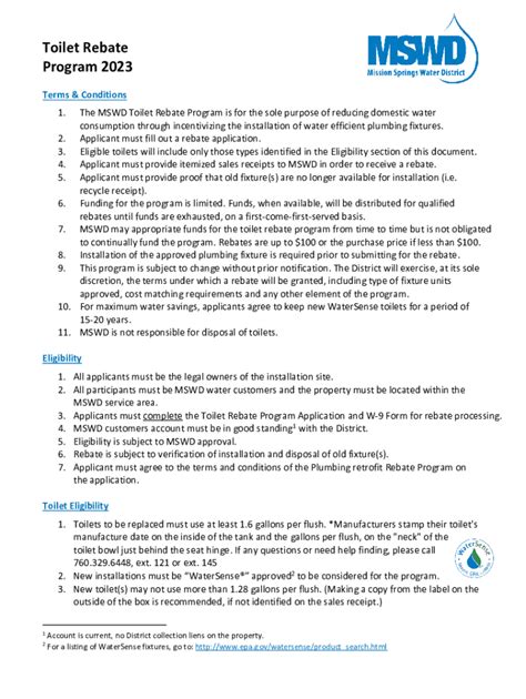 Fillable Online Toilet Rebate Application For Lott Sewer Customers