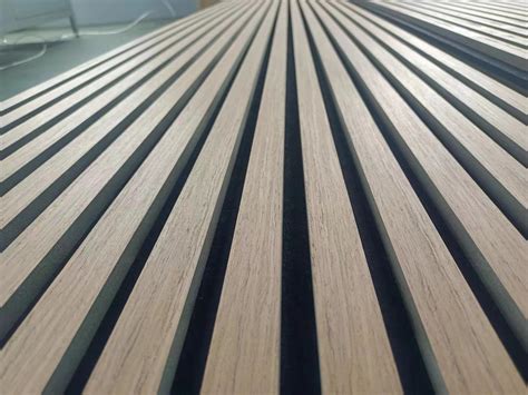 Akupanel Natural Veneer Oak Acoustic Panels Slat Wooden Wool Slatted