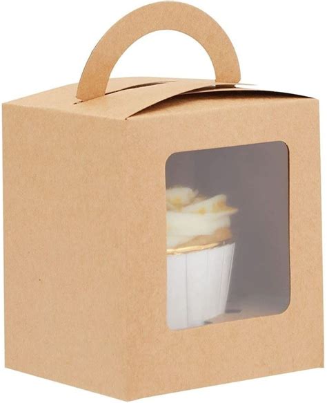 Kraft Paper Cupcake Box With Window Manufacturers China Customized