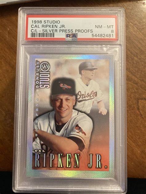 1998 Studio C L Silver Press Proofs 113 Cal Ripken Jr ORIOLES PSA 8