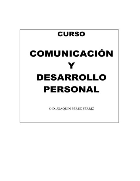 COMUNICACIÓN Y DESARROLLO PERSONAL