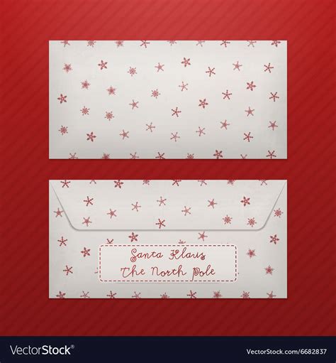 Christmas letter envelope with snowflakes Vector Image