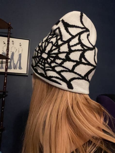 Winter Beanie Spider Web Beanie Spider Hat Winter Hat Unisex Etsy