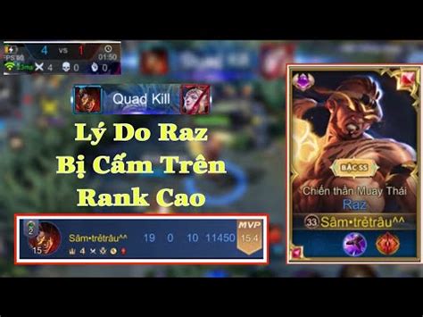 TOP 1 Raz Hack Mạng Quá Ghê Huỷ Diệt Team Địch Dễ Dàng Trên Rank