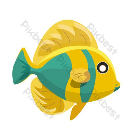 Yellow Fish Cartoon Illustration PNG Images | AI Free Download - Pikbest