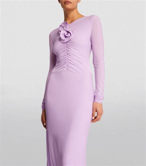 Womens Magda Butrym Purple Flower Detail Midi Dress Harrods UK