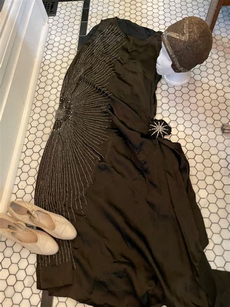 Antique Flapper Dress Authentic Art Deco style black … - Gem