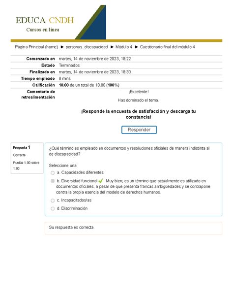 Cuestionario Final Del M Dulo Comenzado En Martes De Noviembre