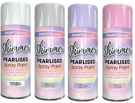 PEARLISED SHIMMER WHITE SILVER LILAC PINK SPRAY PAINT HOBBY CRAFTS