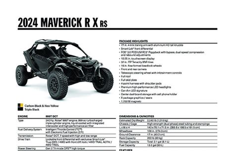 HOT SPECS 2024 CAN AM MAVERICK R X RS Dirt Wheels Magazine