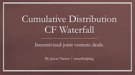 Excel Template Joint Venture Cash Flow Waterfall Cumulative