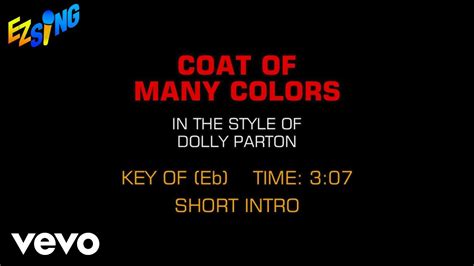 Dolly Parton Coat Of Many Colors Karaoke EZ Sing YouTube