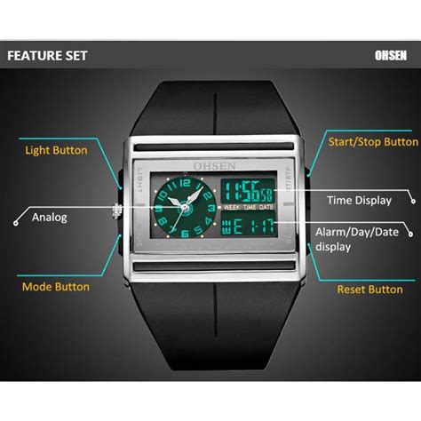 Buy Fashion Brand Ohsen Analog Digital Watch Lcd Back Light Hombre