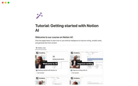 Tutorial Getting Started With Notion Ai 2024 Template Notion Marketplace