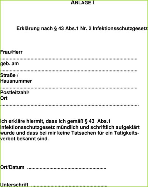 Belehrung Nach Infektionsschutzgesetz Vorlage Meltemplates