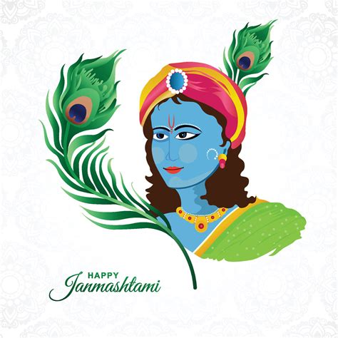 Colorful Religious Krishna Janmashtami Card Background 27010820 Vector