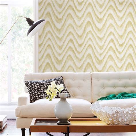 Yellow Faux Grasscloth Wallpaper