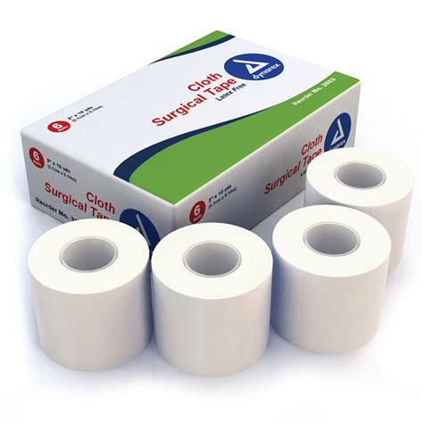 Dynarex 3563 Cloth Surgical Adhesive Tape 2'' x 10 yds. 6 Roll Pack ...