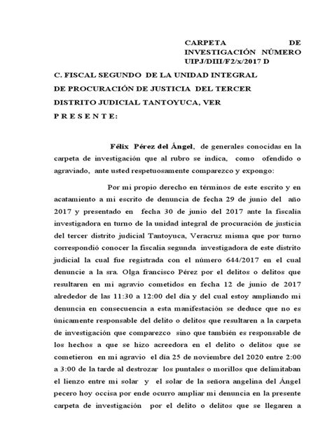 Ampliacion De Denuncia Descargar Gratis Pdf Queja Conceptos Legales