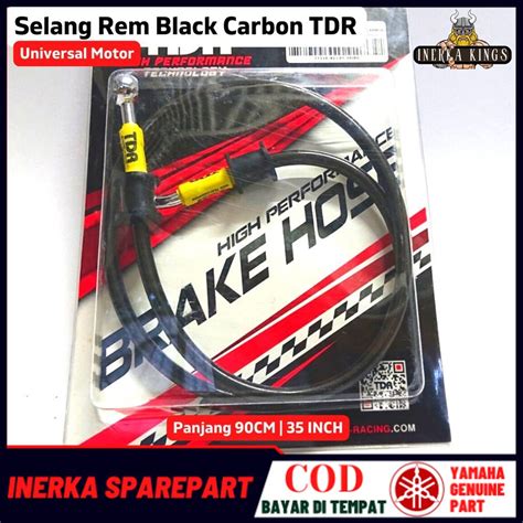 Jual Selang Rem Tdr Black Carbon Inch Cm Universal Motor Original