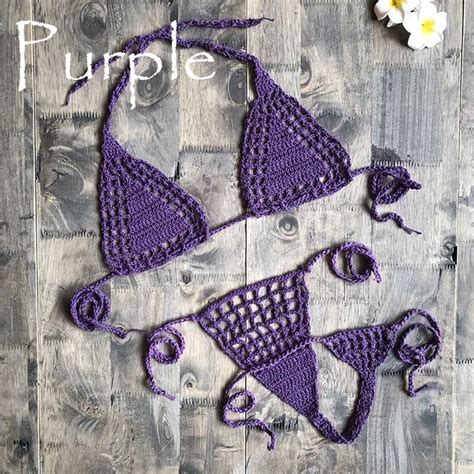 Hecho A Mano Crochet Micro Bikini G Thong String Beach Micro Swimwear Sexy Lencería Conjuntos