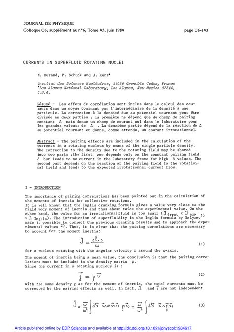 Pdf Currents In Superfluid Rotating Nuclei