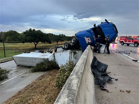 Crash Sends 18 Wheeler Over The Side Of Eastex Freeway