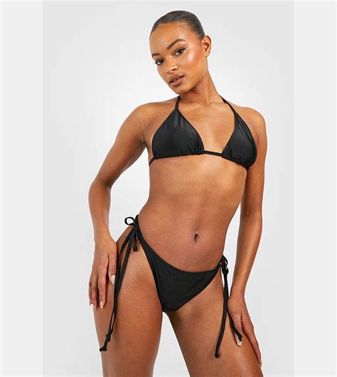 Buy Boohoo Tall Triangle Tie Side Bikini Set In Black 6thStreet Saudi