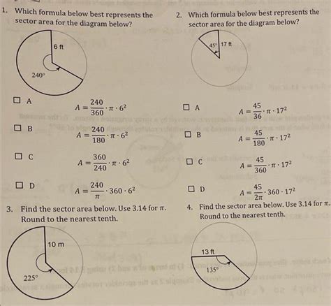 Solved 1. Which formula below best represents the sector | Chegg.com