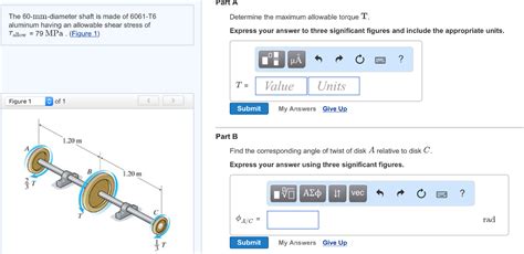 Solved The 60 Mm Diameter Shaft Is Made Of 6061 T6 Aluminum Chegg