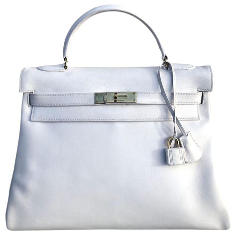 Sacs à main Hermès Hermes Kelly 32 Cuir Blanc Cuir Blanc ref 154881