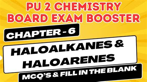 Chapter Haloalkanes Haloarenes Pu Board Exam Booster Mcq