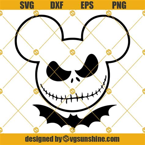 Jack Skellington Mickey Svg Mickey Mouse Jack Skellington Svg