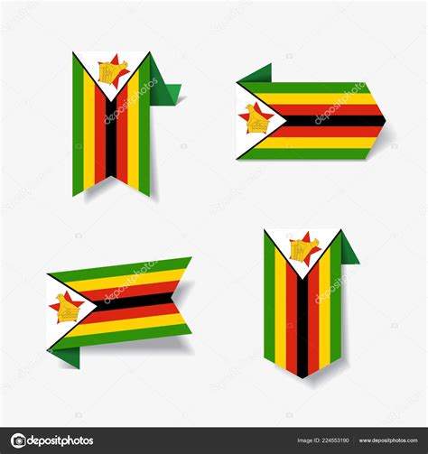 Zimbabwean Flag Stickers And Labels Vector Illustration Stock Illustration By ©khvost 224553190