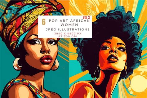 Pop Art African Women | 6 Jpeg Illustrations Vol 3