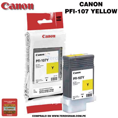 Cartucho Canon PFI 107 YELLOW Terdigram