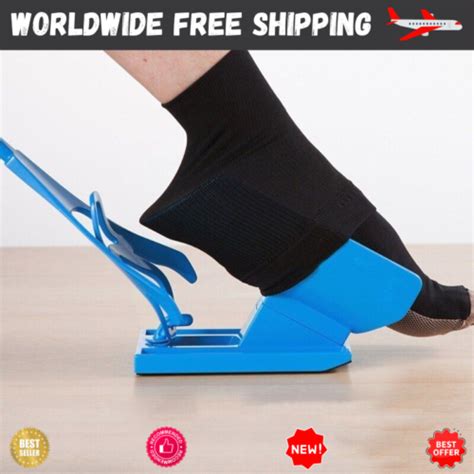 Sock Slider Aid Blue Helper Kit Help Put Socks On Off No Bending Shoe