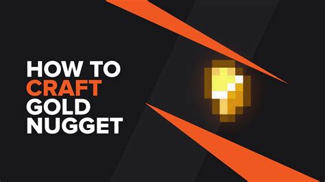 How To Make A Gold Nugget In Minecraft Youtube