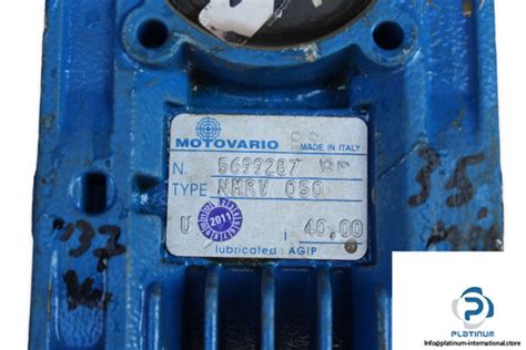 MOTOVARIO NMRV 050 WORM GEARBOX RATIO 40 Platinum International