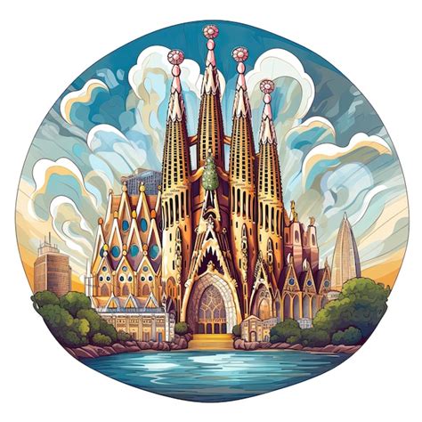 Premium Photo La Sagrada Familia Icon On A White Background