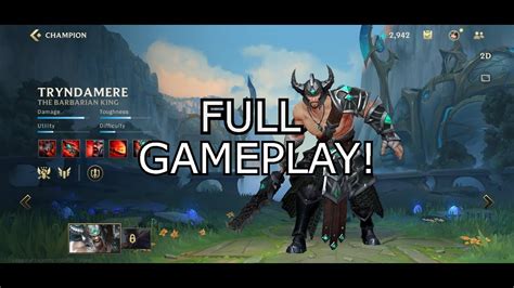 League Of Legendswildrift Alpha Test Tryndamere Full Gameplay Youtube