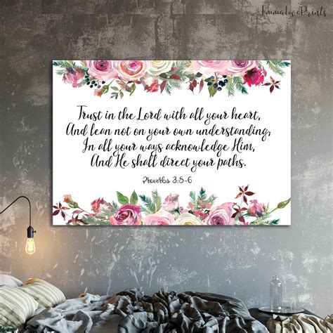 Trust In The Lord With All Your Heart Proverbs 3 5 Bible Etsy Bible