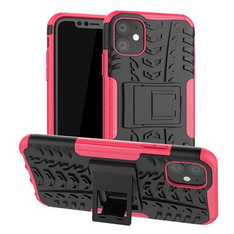 Hybrid Rugged Iphone 11 Kickstand Shockproof Case Rose