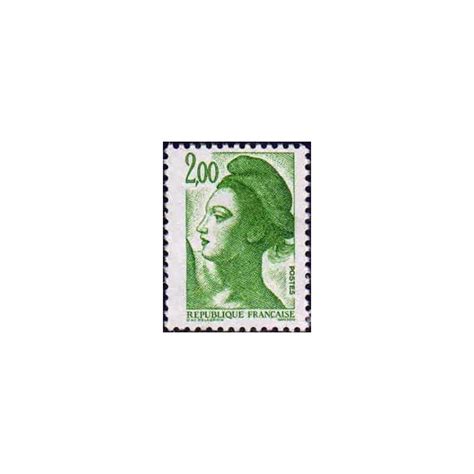 Timbre Yvert No 2484 Marianne type liberté de Delacroix 2 00fr vert