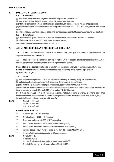 Mole Concept Notes For Class 11 Iit Jee And Neet