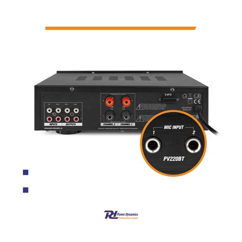 Wzmacniacz Audio Pv Bt Strefowy W Usb Sd Bt Fm Led Pilot Power