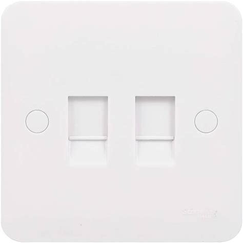 Schneider Electric Lisse White Moulded Double Data Socket CAT6 RJ45