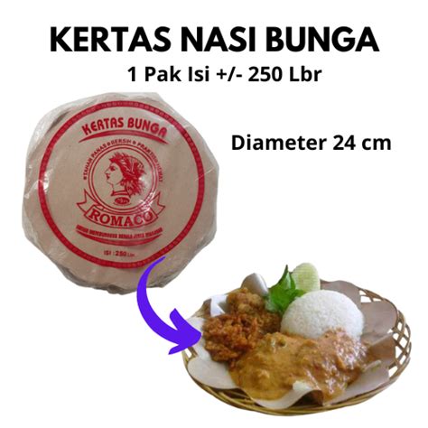 Kertas Nasi Bunga Bulat Romaco Diameter Cm Kertas Alas Piring Isi