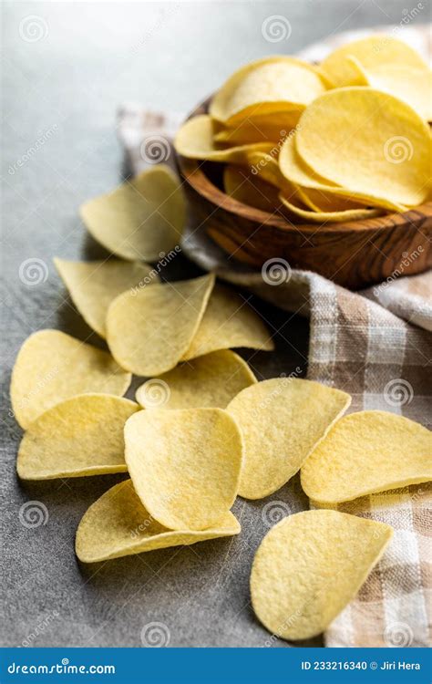 Crunchy Potato Chips Potato Crisps Stock Photo Image Of Fast Crisp