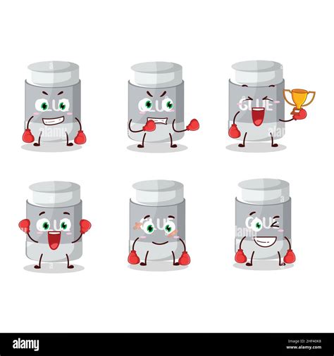 A Sporty Glue Stick Boxing Athlete Cartoon Mascot Design Vector